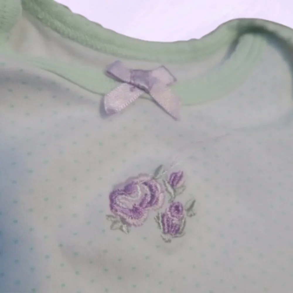 Little Me baby sleeper in light green size 0-3 months infant new born pjs pajama